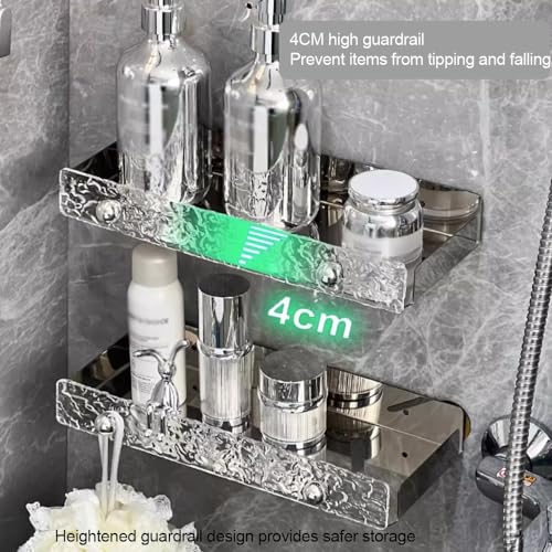 Étagère de douche design double layer en métal résistant à l'humidité