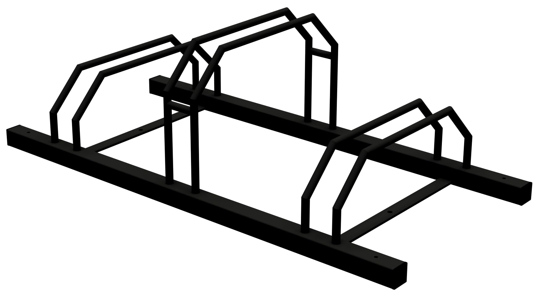 Fahrradständer, 3 Plätze, aus Stahl feuerverzinkt und pulverbeschichtet schwarz matt, Länge 1050 mm Baumarkt