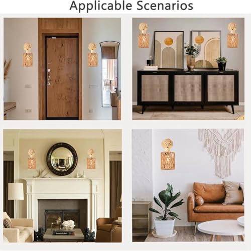 Tête de lit en corde de rotin style campagnard chic pour chambre à coucher Modèle B