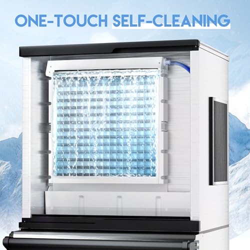 Image of Coolake Commercial Ice Maker Machine 450lbs /24h, Industrial Ice Machine with 350 lbs Storage, Self-Cleaning LCD Panel Stainless Steel Freestanding Ice Maker for Party Bar Office Business, ETL Approval
