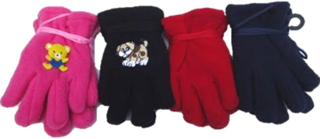 Set of Four Pairs Mongolian Fleece Gloves for Infants Ages 3-12 Months