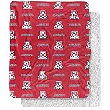 University of Arizona Blanket, 50'x60' Logo Pattern Silky Touch Sherpa Back Super Soft Throw Blanket