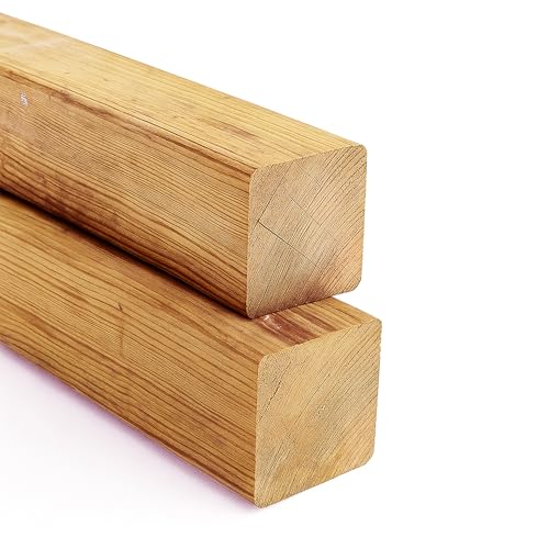 Gartenwelt Riegelsberger Pfosten Kantholz Lärche 70x70 mm Höhe 120 cm Konstruktionsholz 4-seitig glatt Holzzaun Holz Zaun Gartenzaun Vorgartenzaun Dichtzaun Friesenzaun Lärchenholz