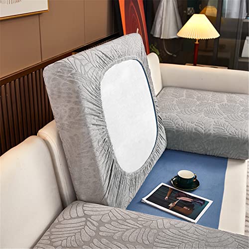Fundas de cojín de sofá, 1 unidad de cojín elástico para sofá, protector de muebles para cojín individual (gris, funda de respaldo)