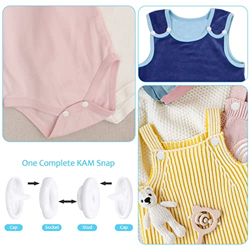 Thinp 100 Sets Plastic Snaps, No Sew T5 Snaps Plastic Snap Buttons Sewing Fasteners White Snaps For Clothing Sewing And Crafting Diy Crafts #TOP2