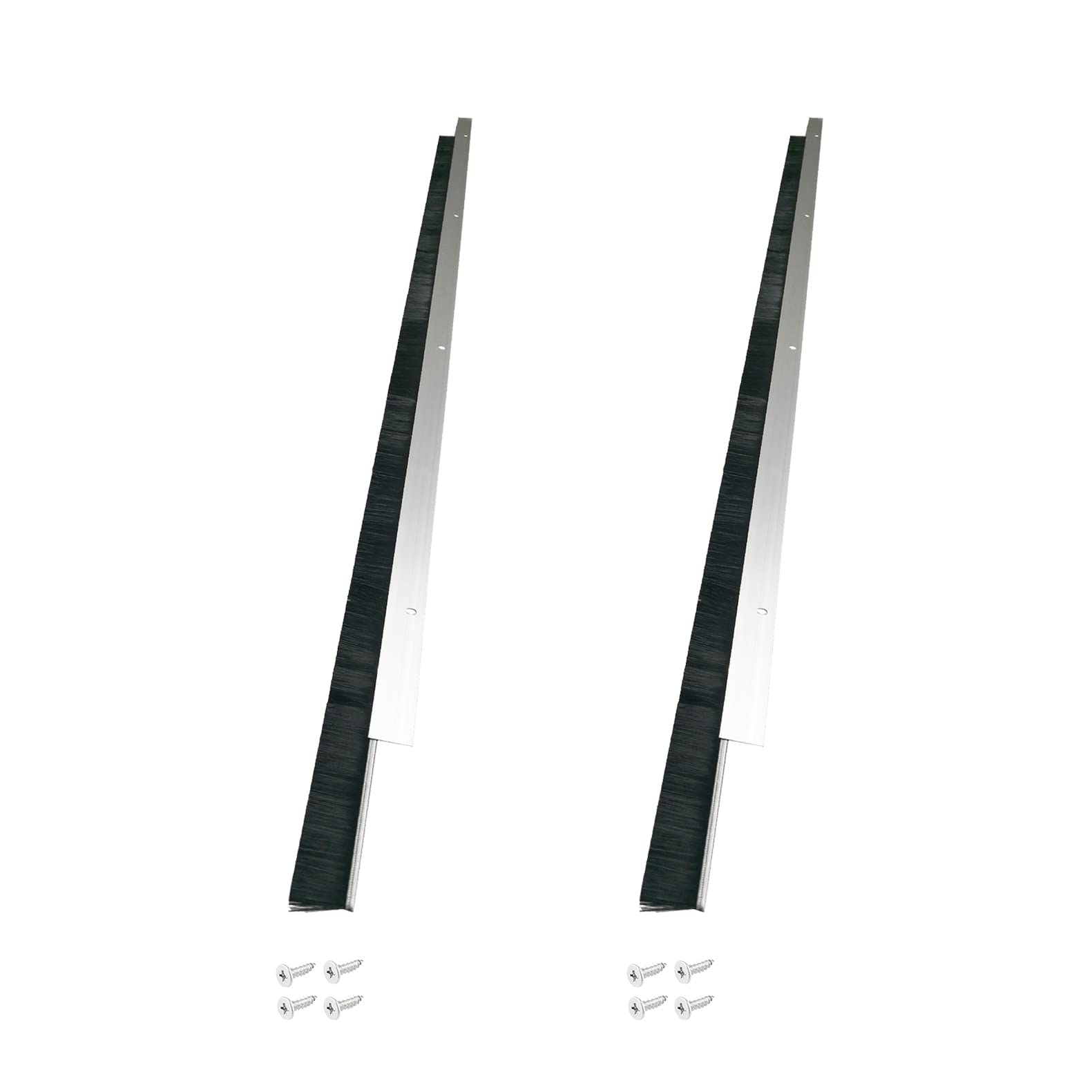 2 Sets x 39.37 Inches Net Brush Hair Width 1 1/2 Inches Door Brush Sweeps Seal Garage Roll Up Door Brush Barn Door Seal Brush Sweep (1.5in, 2)