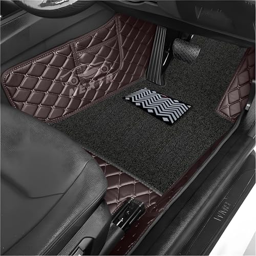 Image of 7D Premium Imported Car Foot Mat for Audi A3 Auto (2016-2026)|Luxurious & Elegant Look | 100% Waterproof and Dust Proof | Custom Fitted Car Floor Mat-Coffee with Black