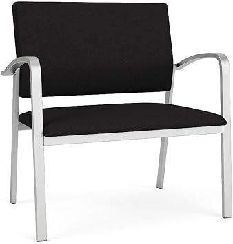 Newport Reception Waiting 18.5" Bariatric Chair/Silver Steel/Black