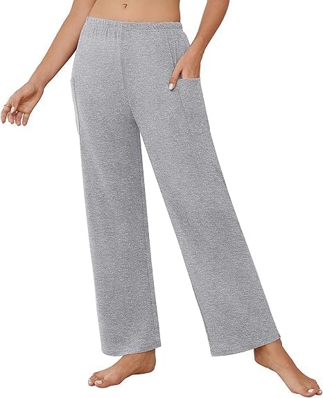 ELESOL Womens Pajama Wide Leg Palazzo Pj Lounge Comfy Pajama Bottoms
