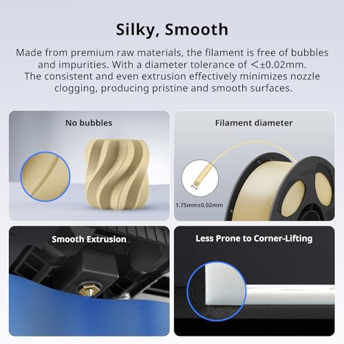 Image of ANYCUBIC PLA Plus (PLA+) 3D Printer Filament 1.75mm, High Toughness 3D Printing Filament, Dimensional Accuracy + /- 0.02mm, Print with Most FDM 3D Printers, 1KG Reusable Spool, Beige