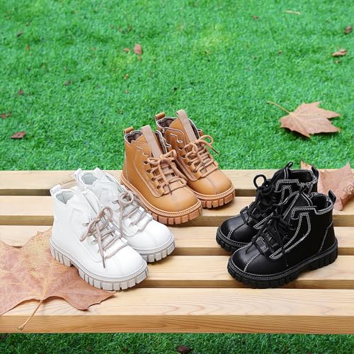 Toddler Boys Girls Combat Ankle Boots Little Kids Chelsea Fall Winter Snow Hiking Work Booties Waterproof Leather Outdoor Shoes2