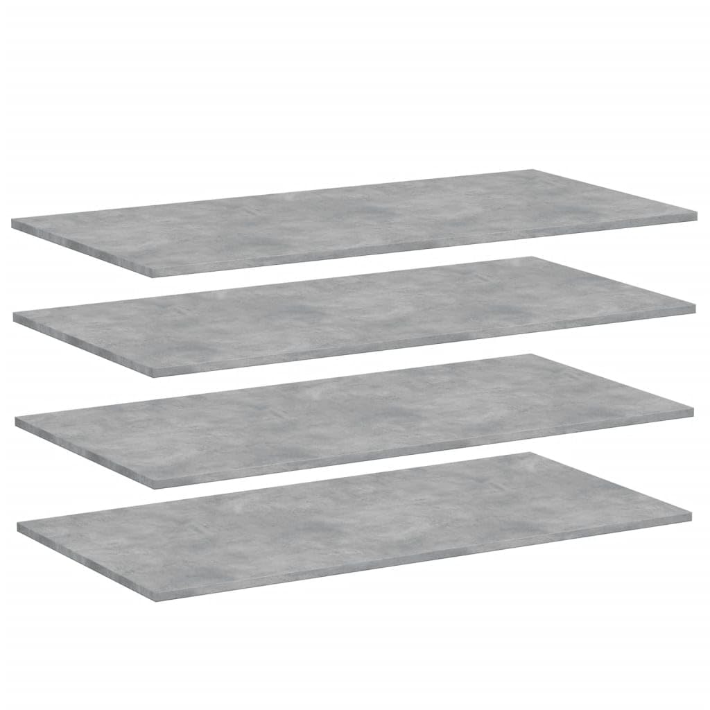 vidaXL 4x Bookshelf Boards White Wall Shelf Bookrack Hanging Shelf Rack Storage Shelf Indoor Library Living Room Concrete Grey Engineered Wood โ image 1