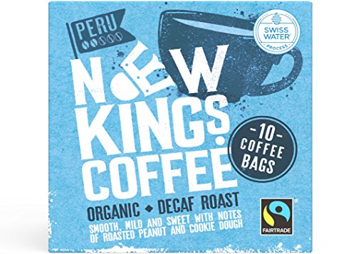 New Kings Coffee Organic Fairtrade Coffee Bags Decaf Roast Peru 100g