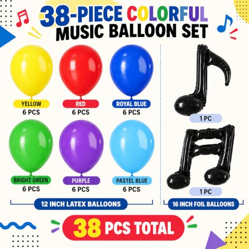 Image of HILAVO Red Blue Yellow Balloons Primary Color Rainbow Birthday Balloon