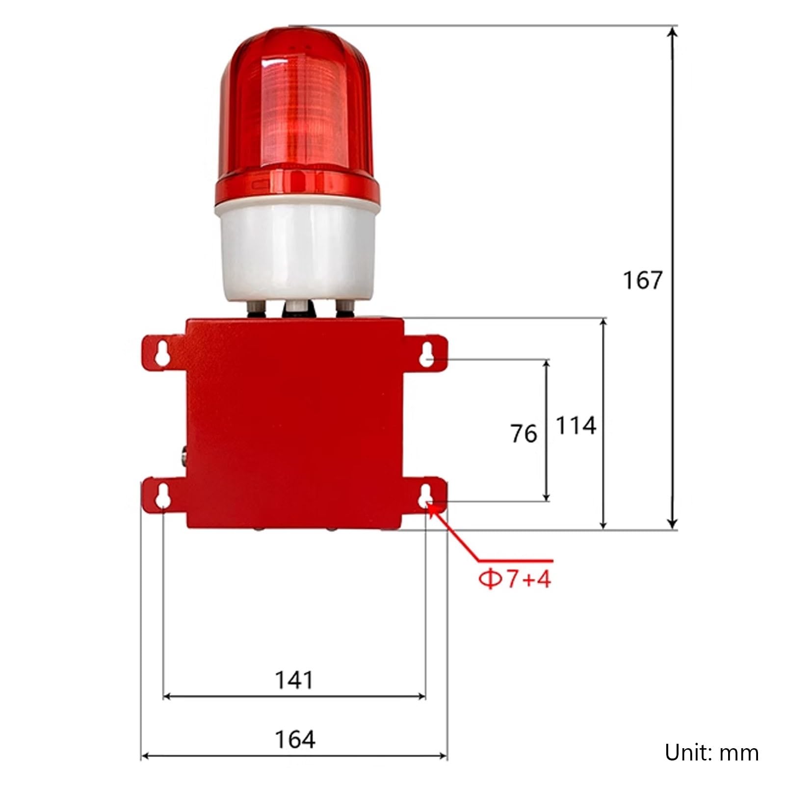 Alarma Industrial con Siren, Luz Estroboscópica de Seguridad LED de Advertencia Siren Policia for Alarma de Emergencia y Seguridad del Hogar, Volumen Ajustable y Cambio de Audio