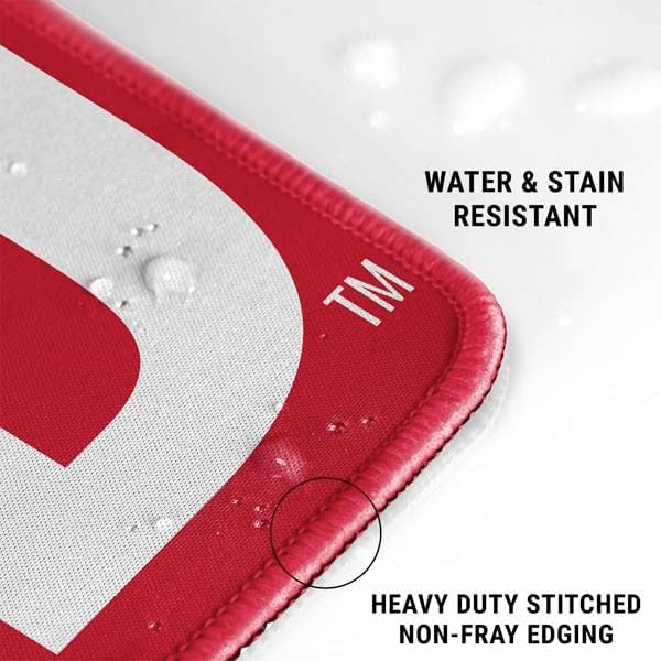 Skinit Extra Large Gaming Mouse Pad - Officially Licensed Go Big Red Design with Stitched Edges, Waterproof, Non-Slip Rubber Base, Desk Mat for Keyboard & Mouse, 35.75" x 15.4" inches