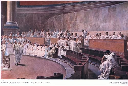 ARToPHIIU Pinturas Famosas Pinturas Murales Cuadro Moderno Lienzo Cicerón denuncia a Catilina ante el Senado por Ceares Maccari para la Decoración de la Sala de Estar 60x90cm