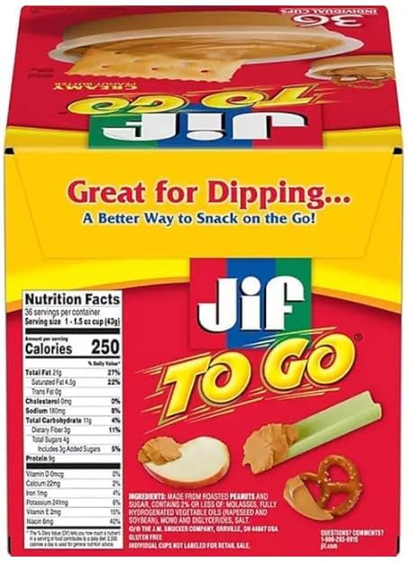 Mantequilla de Maní Cremosa, 1.5 oz, Paquete de 36 miniatura 2