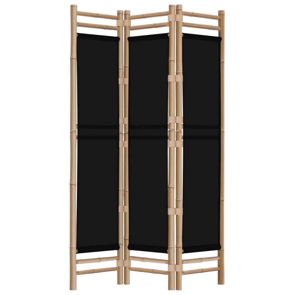 vidaXL Folding 3-Panel Room Divider Privacy Protection Screen Room Separator Paravent Wall Partition Panel Screen 120 cm Bamboo and Canvas