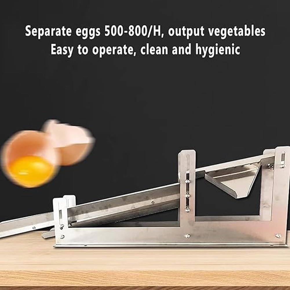 Egg Separator for Raw Eggs - Egg White/Yolk Separator Tool, 500-800 Pcs/H Egg Liquid Filter, Adjustable Height&Separation Gap, 2mm Thickness Chicken Yolk Protein Separator