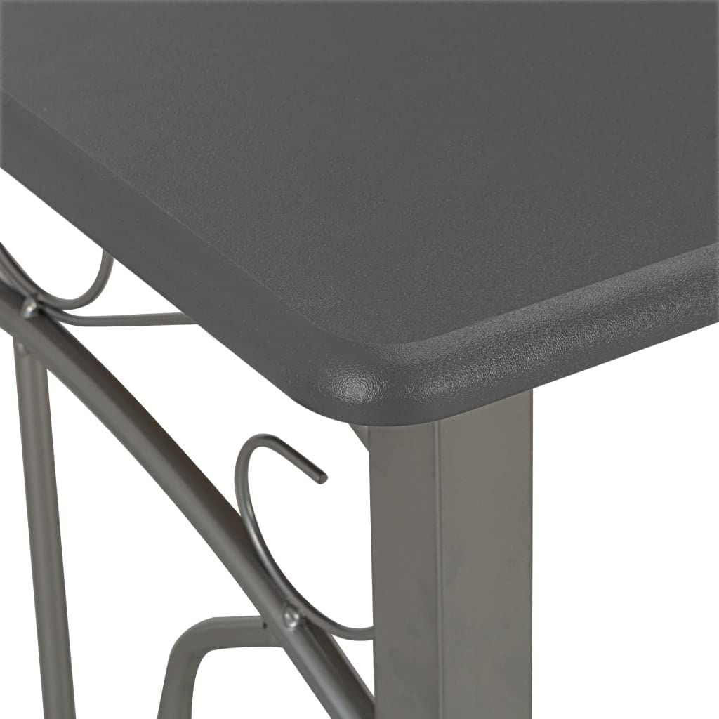 Set mesa y sillas altas de cocina 3 piezas madera y acero negro ES33594