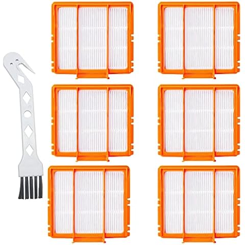 6 Pack Washabel Hepa Filters Compatible with Shark AI Shark AV2501AE AI, RV2502AE AI, AV2501S Robtic Vacuum Cleaner,with 1 Cleaning Tool Cover