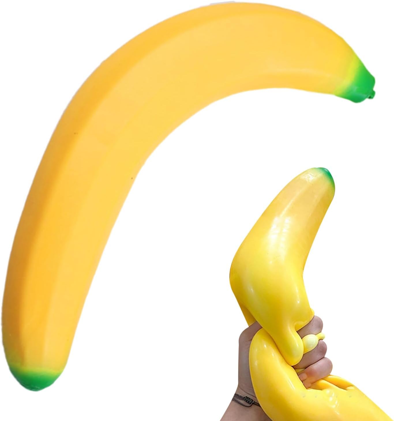 ypsdfs 17 Inch Jumbo Banana Squishies, Non-Sticky Stretchy Stress Toy for Restless Hands, Party Favors and Goodie Bags,1pcs