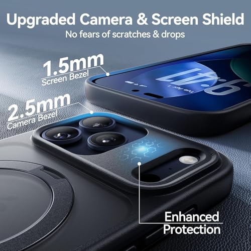 Image of AIBEX Back Cover for Apple iPhone 17 Pro Max MagSafe Compatible with OStand Ring Kickstand Magnetic Metal Alloy Ring | Wireless Charging | Slim Thin Scratch Resistant Armor | Protective Case -Brown