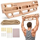 Hangboard aus Holz Trainingsboard Kletterboard Fingerboard Griffboard Natur Trainingsboard zum Boulder Kompaktes mobiles Fingerkrafttrainingsgerät für Klettertraining und Bouldern