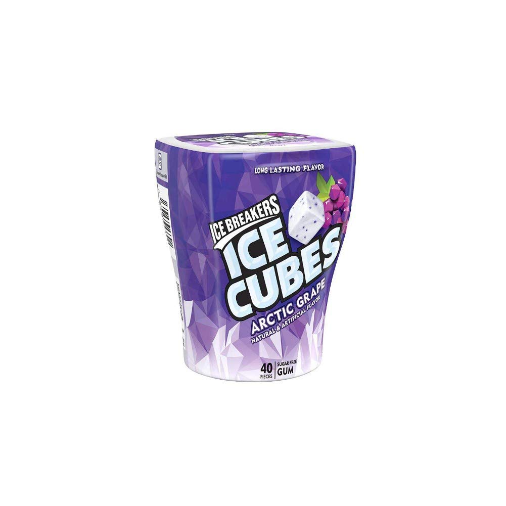 Ice Cubes Sugar Free Gum with Xylitol, Arctic Grape, 40 Piece