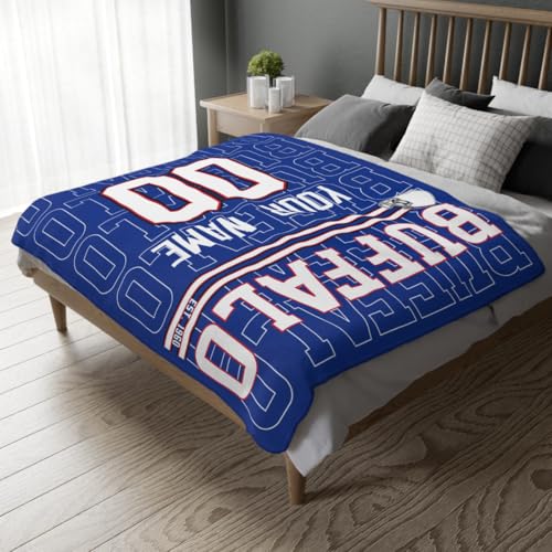 Image of ANTKING Buffalo Throw Blanket for Men Women Boy Custom Name and Number Gifts