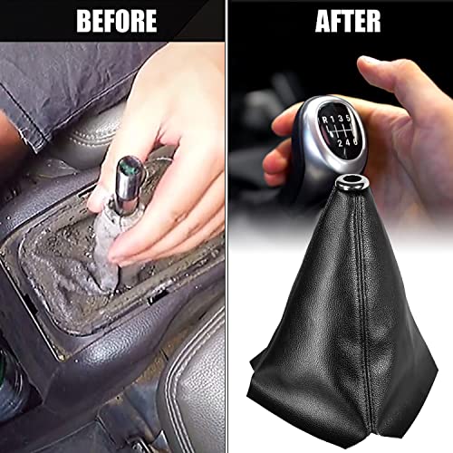 Qiang Kun Universal Car Shift Knob Dust Cover Black Pu Leather Manual/Auto Shifter Shift Boots Cover (Black) #TOP2