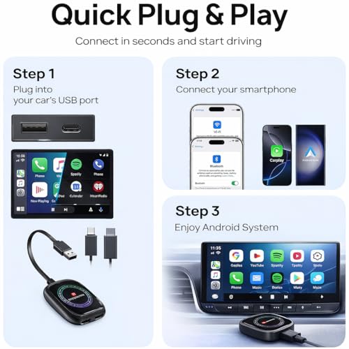 Image of Tbox, 4+32GB, 5-in-1 CarPlay & Android Auto Adapter with Inbuilt YouTube,jio hotstar, Works While Driving, Plug &Play, 1Year Warranty