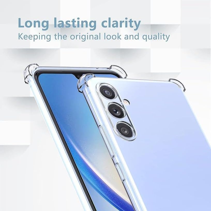 Image of BOXXO Flexible Back Cover for Samsung Galaxy M34 5G | Back Cover Transparent Clear Shockproof Case Four Corner Protection | Slim Protective Mobile Phone Cover for Samsung Galaxy M34 5G