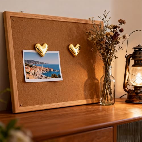 Set de 24 imanes decorativos en forma de corazón dorado miniatura 3