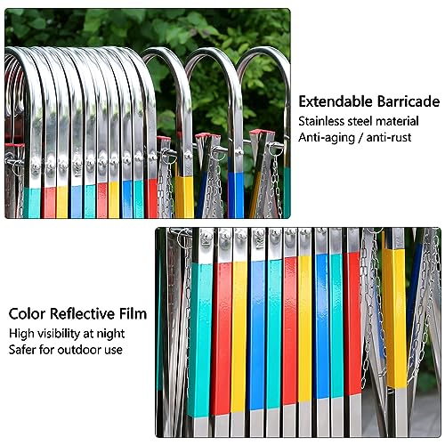 Barricada de Acero Extensible - Barrera de Seguridad retráctil para accesos y Control de tráfico - Ideal para centros comerciales, garajes, Eventos al Aire Libre y soluci