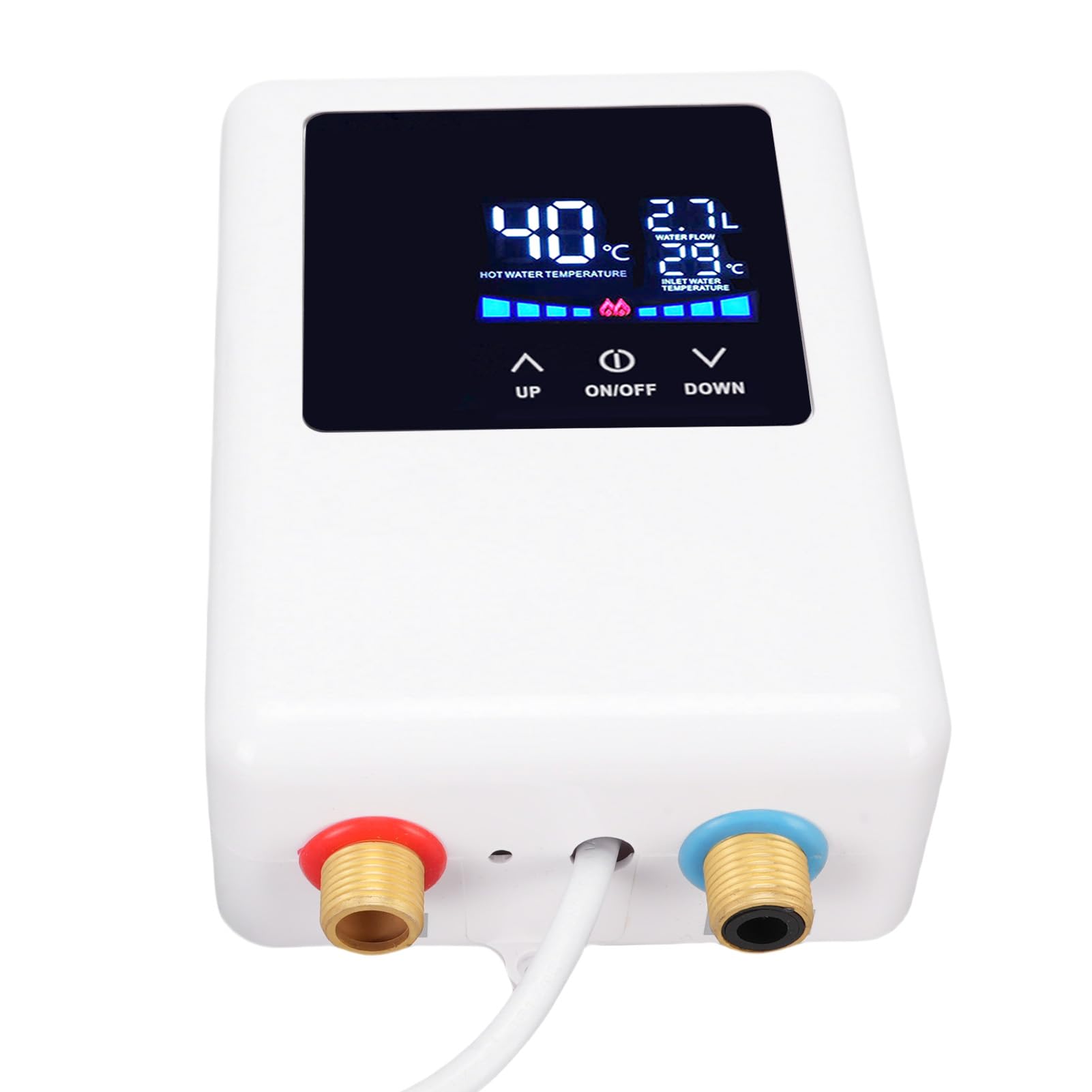 Generic Termostato de Frecuencia de Calentador Agua Eléctrica Termostato Pantalla Soporte Calor Instantáneo Pequeños Calentadores Inmersión LCD (EU enchufe 220V)