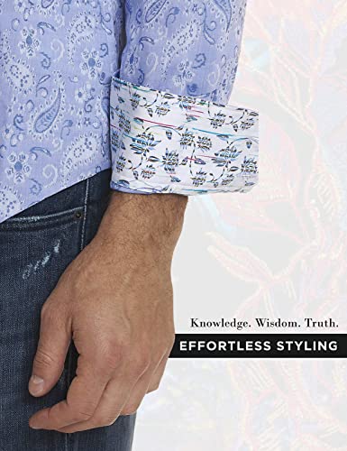 Robert Graham Men’s Hanging Gardens Woven Shirt, Long-Sleeve Button-Up Shirt For Men, Medium, Light Blue #TOP4