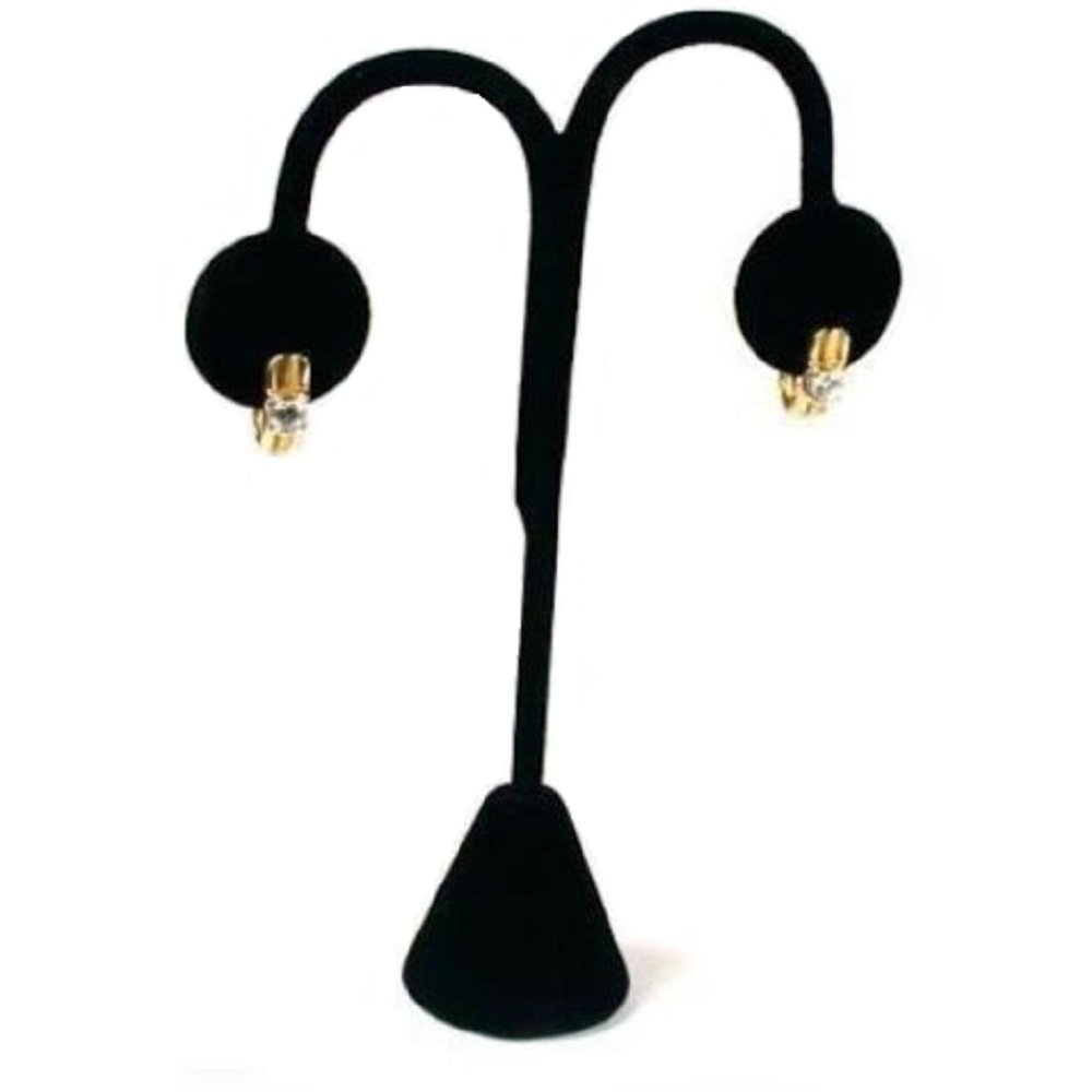 FindingKing 2 Black Velvet Earring Tree Hoop Stud Showcase Displays 4.75