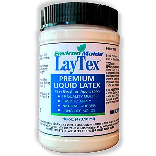 EnvironMolds Liquid Latex Mold Making Rubber 16 oz. - Quality Flexible Detailed Reproductions - Easy Brush or Spray Application