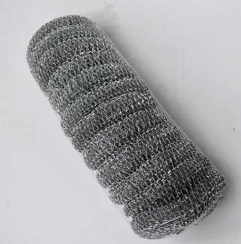 Stainless Steel Wool Pad, Silver, 12 pieces