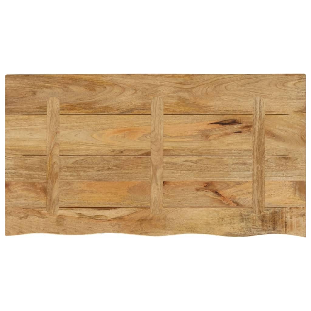 Piano Tavolo 100x60x2,5 cm Bordi Vivi Legno Massello di Mango Grezzo