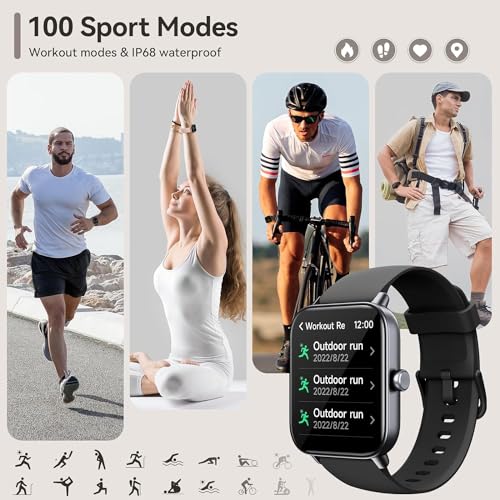 aeac Smart Watches for Men Women, 1.8" Alexa Built-in Fitness Tracker Watch for Android iPhone, Bluetooth Calls, IP68 Waterproof, 100 Sport Modes, with Heart Rate/Spo2/Sleep Monitor/Pedometer - Image 5
