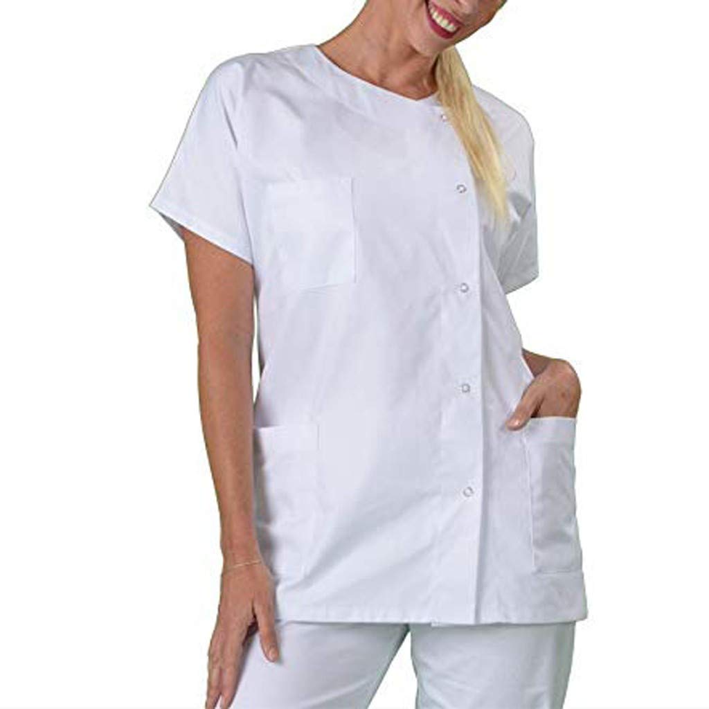 Fulidngzg Uniforme Enfermera: Uniforme Limpieza Unisex Elástico Médico Uniforme Estetica Clásico Uniformes Sanitarios Cocinero Manga Corta Uniforme Enfermera Estética Ropa Trabajo Casaca Sanitaria Veterinaria