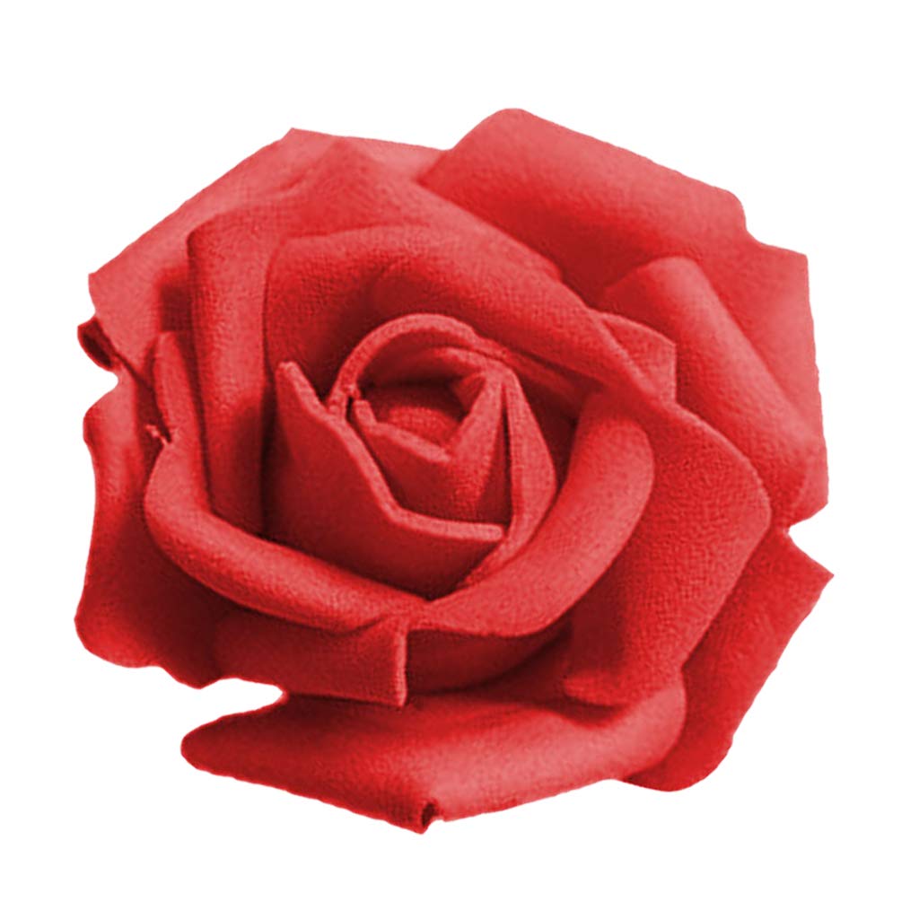Rose Artificiali in Schiuma, Fiori Finti a Forma di Cuore Realizzati a Mano Romantici Bellissimi Decorativi con Cordino Leggero per Soggiorno per Matrimonio (Rosa rossa