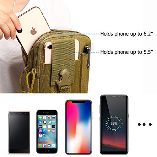 Dounto Tactical Waist Pouch Edc Molle Waist Bag Belt Phone Pouch Holster Purse Carrying Pouch For Smartphone, Tools #TOP1