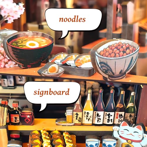 DIY Book Nook Kit, 3D Wooden Puzzle Miniature House Kit Adult, Japan Sakura by Foyucool - Used condition - Image 5