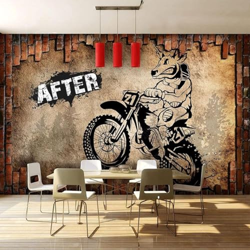 Tzxztt Retro Pared De Ladrillo Rojo Abstracto Animal Papel Pintado 3D Seda Texturizada Primera Calidad Neutros Material Ideal Para SalóN Dormitorio-200cm×140cm