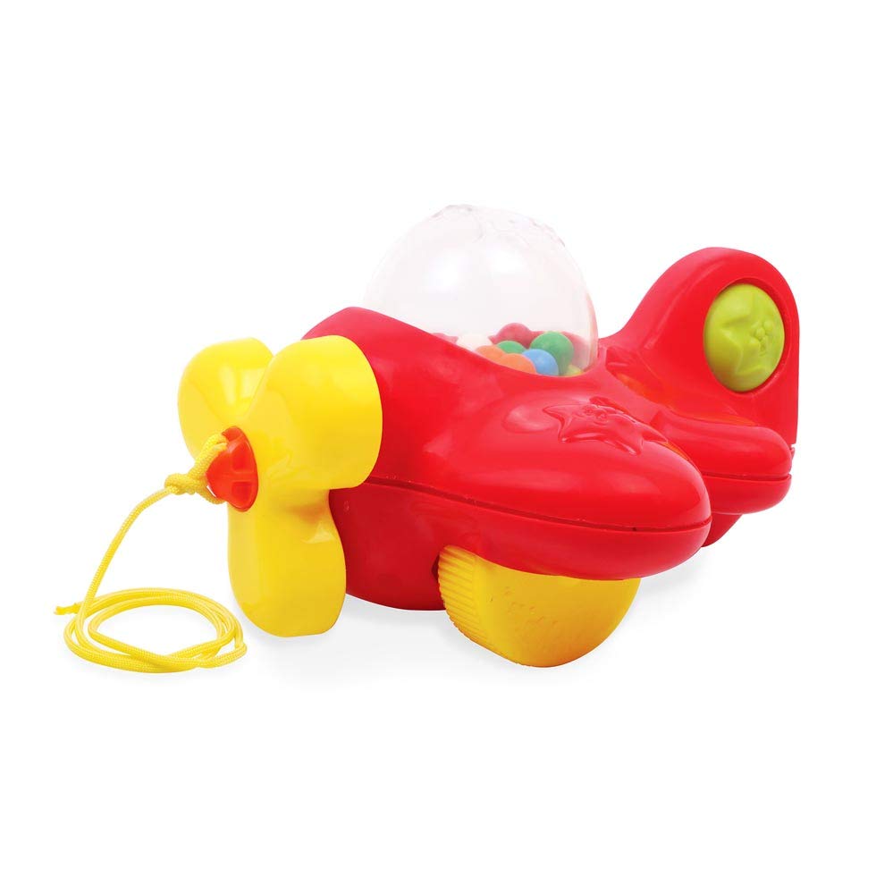 Funskool Giggles - My First Aeroplane, Ball Popping Pull Along Toy, Encourages Walking, Balls Popping Sound, 12 Months & Above, Infant and Preschool Toys