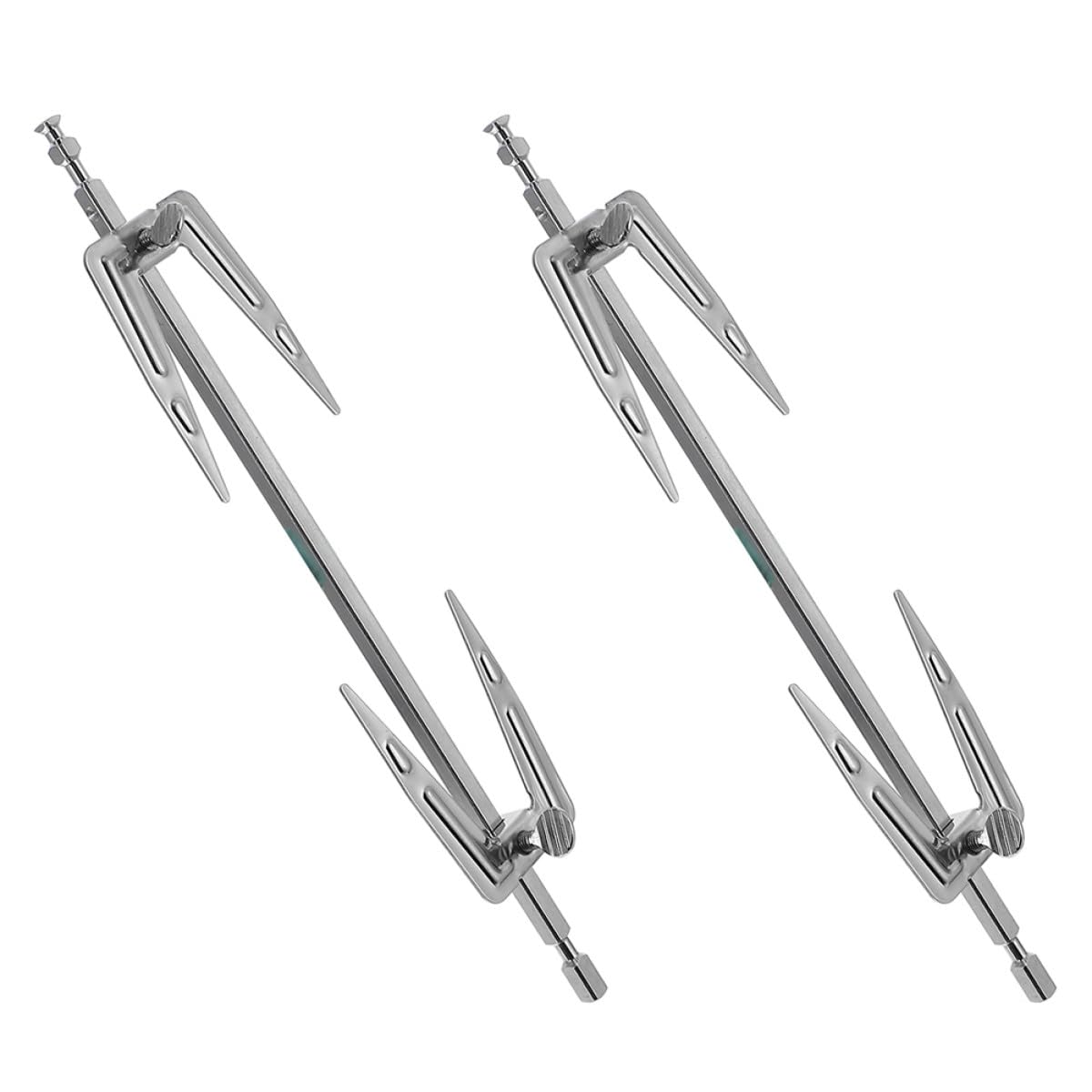 Forche Rotanti da Barbecue in Acciaio Inox 25cm 2 Pezzi | Argento, Antiruggine e Facili da Usare, per Pollo e Maiale, Accessori Bbq per Casa